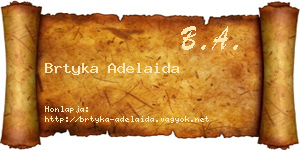 Brtyka Adelaida névjegykártya